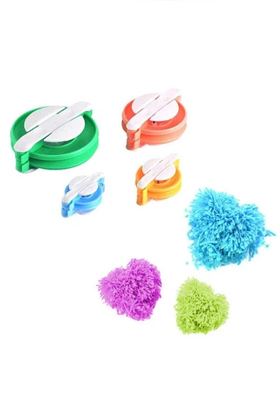 Ponpon Makinası 4'lü Set Ponponmatik 4 Farklı Boy - 8