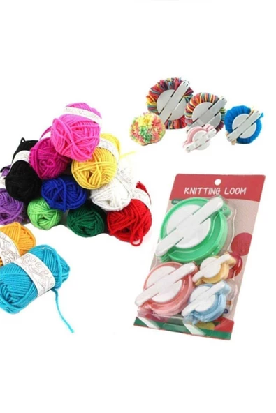 Ponpon Makinası 4'lü Set Ponponmatik 4 Farklı Boy - 4