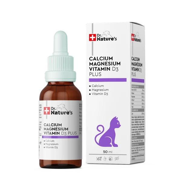 Drnatures CAT CALCIUM MAGNEZYUM + VIT D3 Kedilerde kalsiyum desteği besin takviyesi 50 ML