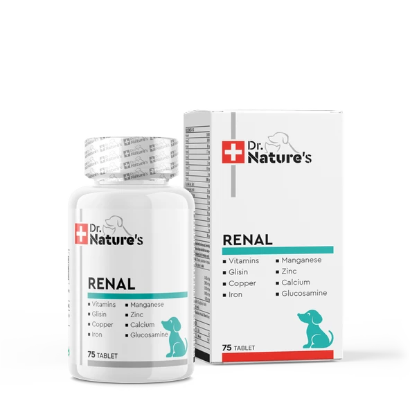 Drnatures DOG RENAL Köpekler için Böbrekleri destekleyen besin takviyesi (75 Tablet)