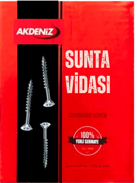 Akdeniz Sunta Vidası Yd 6,0X80 Yarım Diş Çinko 100 Adet