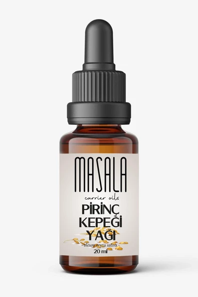 Masala Pirinç Kepeği Yağı 20 ml.  Soğuk Pres (Ricebran Carrier Oil) - Resim 3