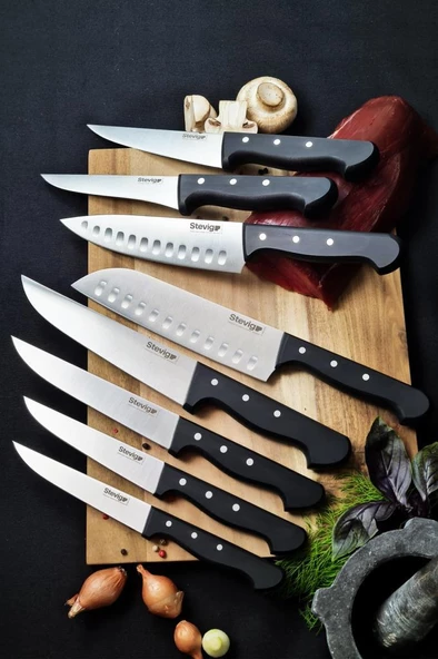 Stevig Pro Mutfak ve Et Bıçağı Siyah 13 cm ST-400.011 - 2