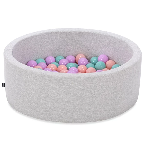 Wellgro Bubble Pops Açık Gri Sünger Top Havuzu / Pembe, Lila, Mint Toplu - Resim 2