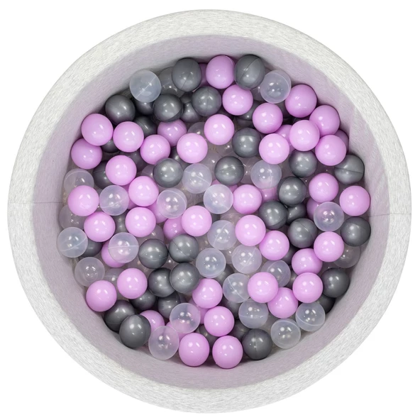 Wellgro Bubble Pops Açık Gri Sünger Top Havuzu / Gri, Lila, Şeffaf Toplu ürün görseli