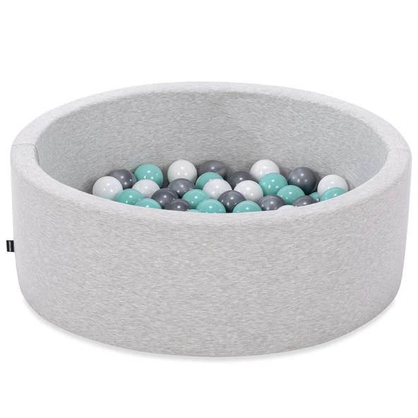 Wellgro Bubble Pops Açık Gri Sünger Top Havuzu / Gri, Mint, Beyaz Toplu - Resim 2