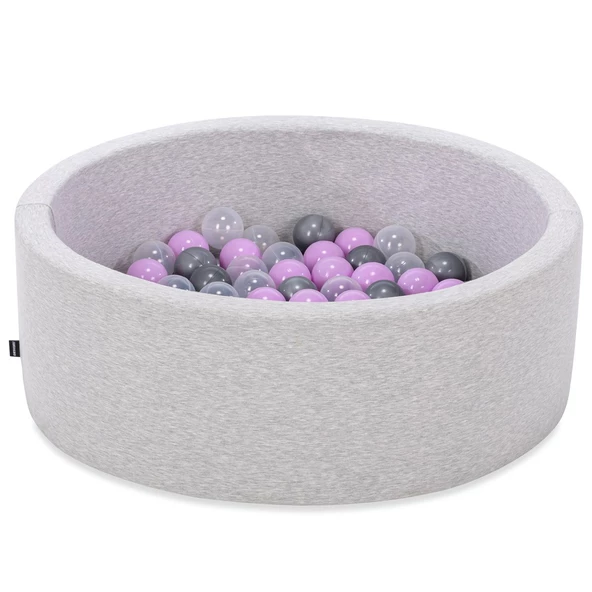 Wellgro Bubble Pops Açık Gri Sünger Top Havuzu / Gri, Lila, Şeffaf Toplu - Resim 2