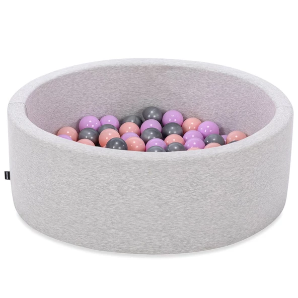 Wellgro Bubble Pops Açık Gri Sünger Top Havuzu / Pembe, Lila, Gri Toplu - Resim 2