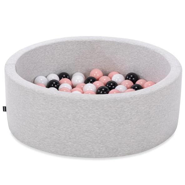 Wellgro Bubble Pops Açık Gri Sünger Top Havuzu / Pembe, Beyaz, Siyah Toplu - Resim 2