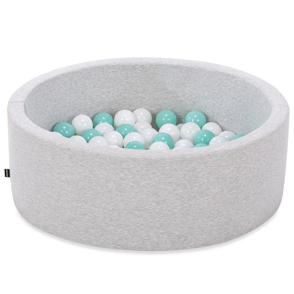 Wellgro Bubble Pops Açık Gri Sünger Top Havuzu / Beyaz, Beyaz, Mint Toplu - 2