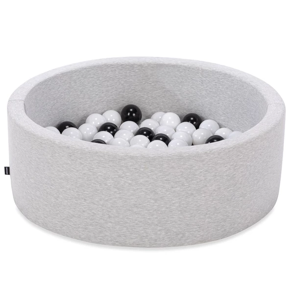 Wellgro Bubble Pops Açık Gri Sünger Top Havuzu / Beyaz, Beyaz, Siyah Toplu - 2