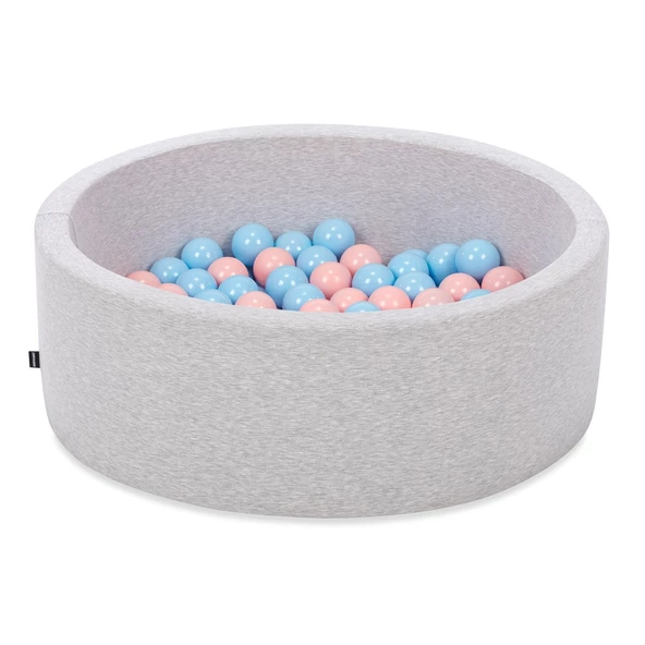 Wellgro Bubble Pops Açık Gri Sünger Top Havuzu / Mavi, Mavi, Pembe Toplu - 2