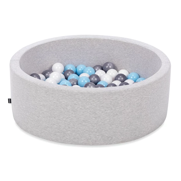 Wellgro Bubble Pops Açık Gri Sünger Top Havuzu / Mavi, Beyaz, Gri Toplu - Resim 2