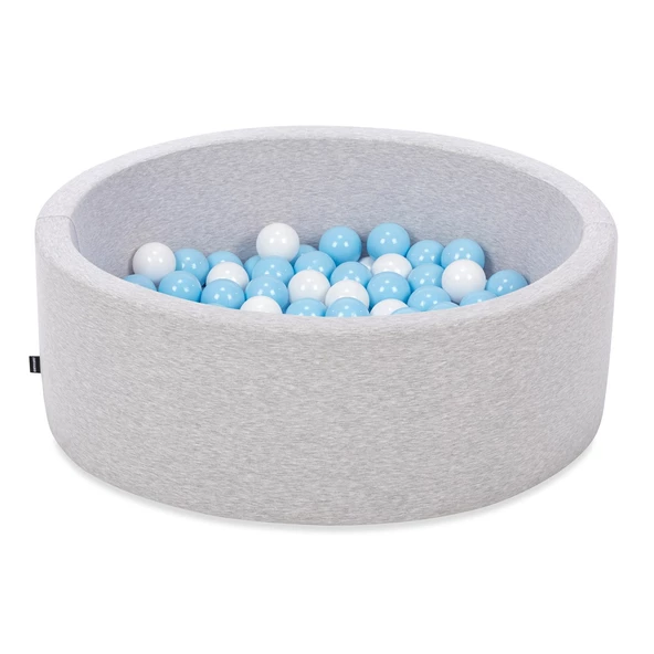 Wellgro Bubble Pops Açık Gri Sünger Top Havuzu / Mavi, Mavi, Beyaz Toplu - Resim 2