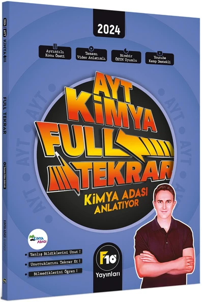 Kimya Adası AYT Kimya Full Tekrar Video Ders Kitabı F10 Yayınları