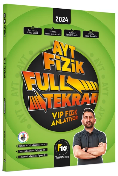 VİP Fizik AYT Fizik Full Tekrar Video Ders Kitabı F10 Yayınları