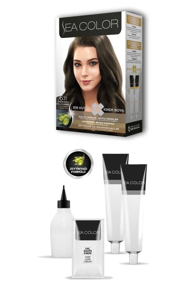 2X2 Tüp Krem Saç Boyası Seti Yoğun Koyu Küllü Kumral No:6.11 - Resim 2