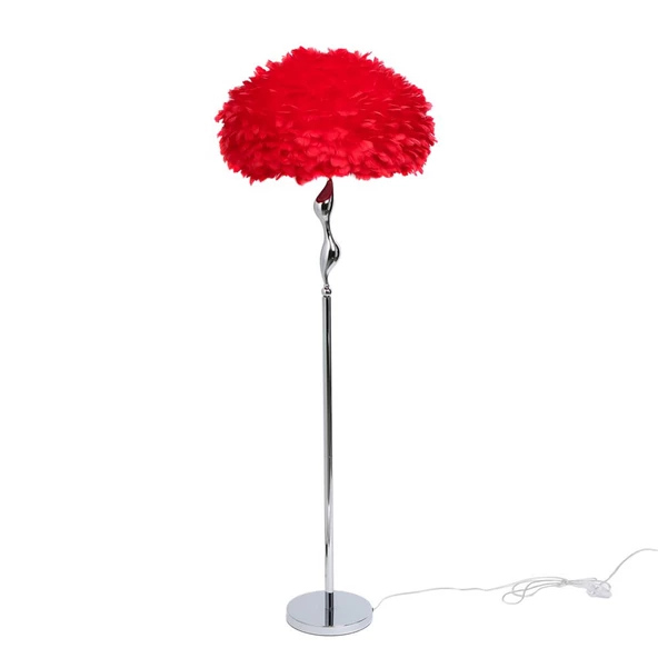 Vitale Kuş Tüyü Kırmızı Lambader AY.VTFL-0037