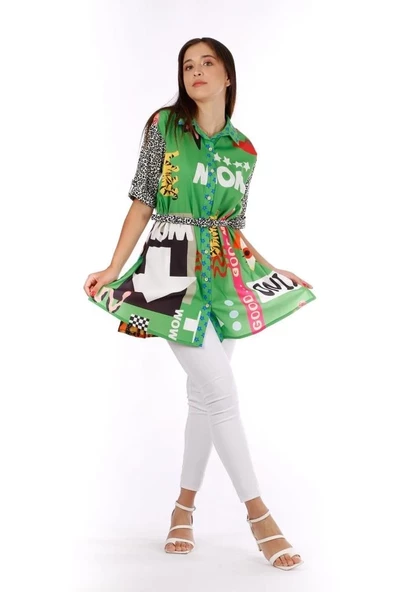 Modatalika Kadın Kemerli Tunik - Resim 8