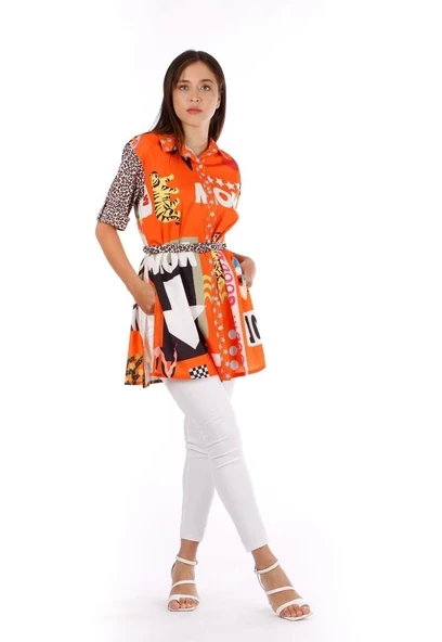 Modatalika Kadın Kemerli Tunik - Resim 4