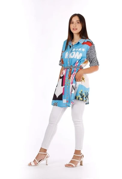 Modatalika Kadın Kemerli Tunik - Resim 6