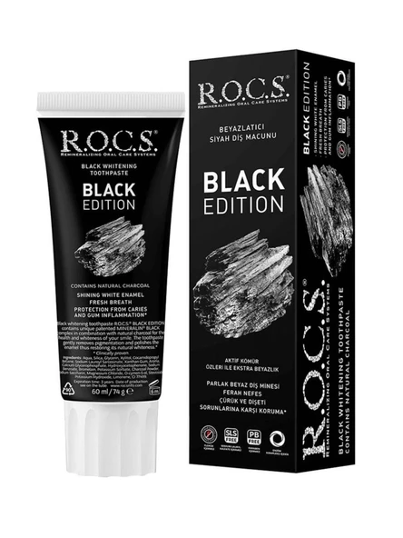 Rocs Beyazlatıcı Kömür Özlü Siyah Diş Macunu 60 Ml