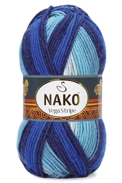 5 Adet Vega Stripe Premium Akrilik El Örgü İpi Yünü No: 82423 - 2