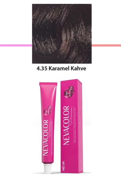 Premium 4.35 Karamel Kahve - Kalıcı Krem Saç Boyası 50 g Tüp - 1