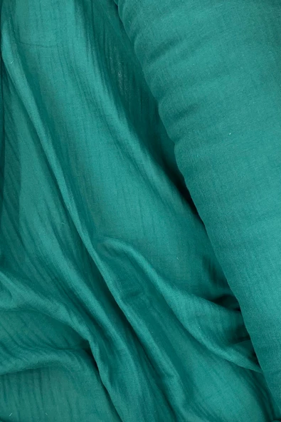 Çok Amaçlı Müslin Pamuklu Bebek Örtü ve Battaniye Kumaşı Müslin Bez Petrol Yeşili 41 - 2