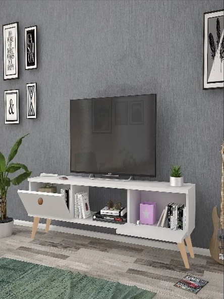 140 Cm Eda Beyaz Tv Ünitesi - 3