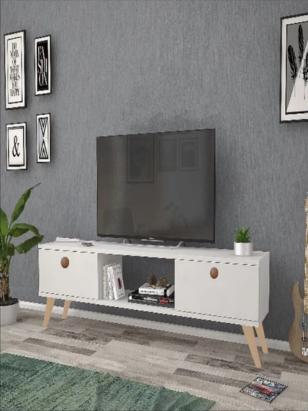 140 Cm Eda Beyaz Tv Ünitesi - 2