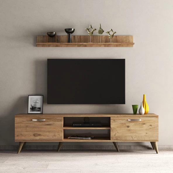 Mega 180 lik L Raflı Tv Ünitesi Çam - TVU0102 - 2