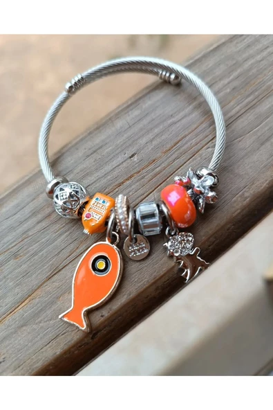 Turuncu Charm Bileklik Anneler Gününe Özel ürün görseli 1