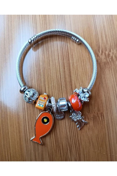 Turuncu Charm Bileklik Anneler Gününe Özel - Resim 2