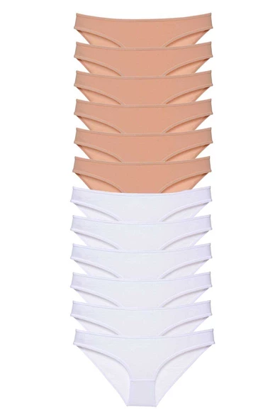 12 adet Süper Eko Set Likralı Kadın Slip Külot Ten Beyaz ürün görseli