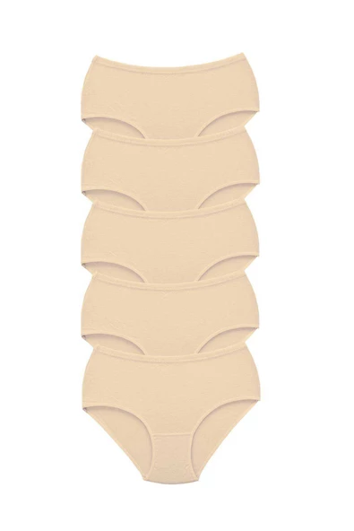 5 Adet Tutku Kadın Yüksek Bel Bato Kalın Lastik Külot Ten ürün görseli 1