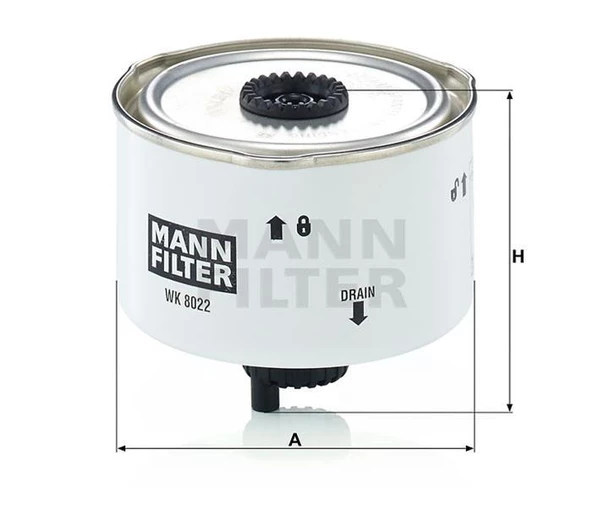 (MANN WK8022x) YAKIT FİLTRESİ LANDROVER DISCOVERY 2.7TD 3.0TD 3.0SDV6 RANGEROVER SPORT 2.TD 3.0TD 3.0T6 WK8022