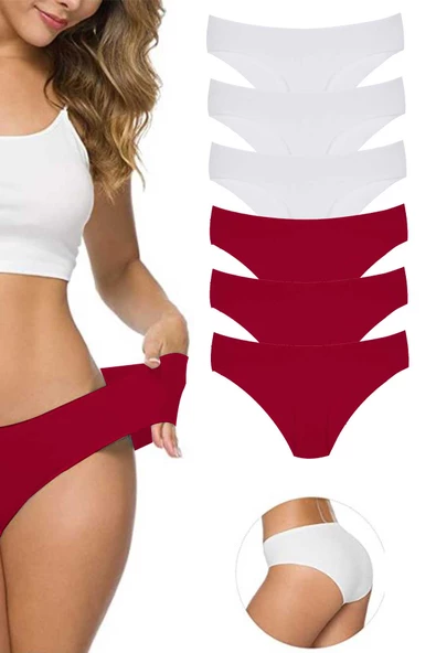 6 Adet Kadın Dikişsiz Lazer Kesim Esnek İz yapmayan Külot S6 ürün görseli 1