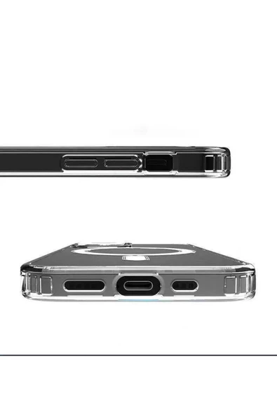 Iphone 14 Pro Max Kılıf Kamera Lens Korumalı Magsafe Destekli Şeffaf Darbe Emici Sert Kapak - 5