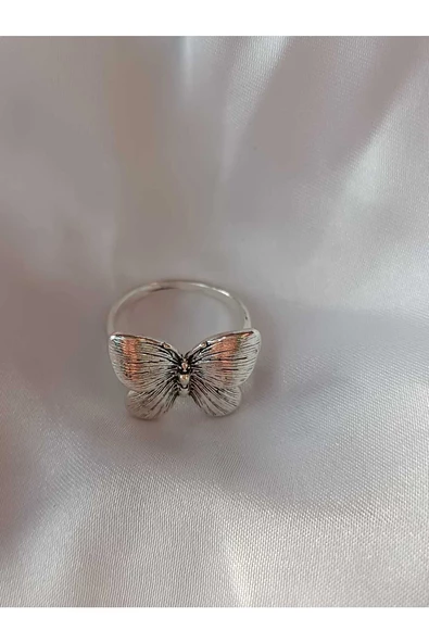 Farklı Tarz Kelebek Çelik Yüzük - Resim 3