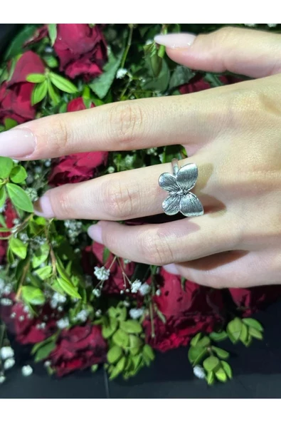 Farklı Tarz Kelebek Çelik Yüzük - Resim 2