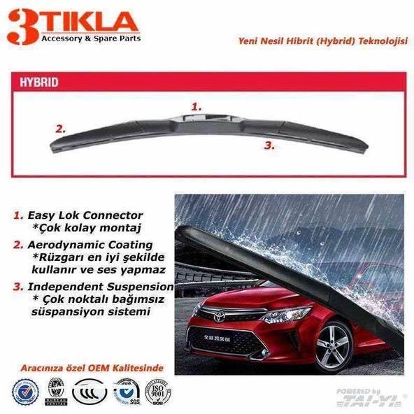Mini Cooper Hibrit Silecek Takımı (2004-2012 R52 R57) 475 mm/450 mm - 2