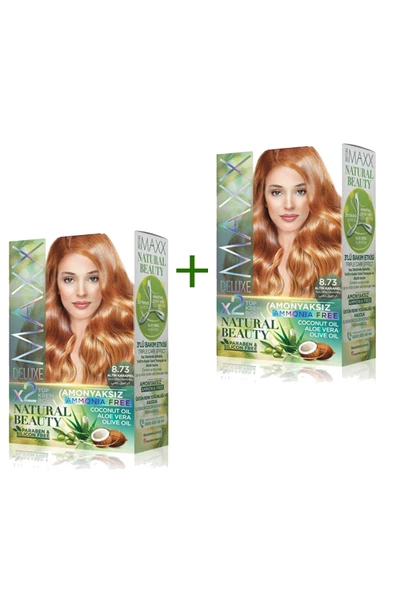 2 Paket Natural Beauty Amonyaksız Saç Boyası 8.73 AltınKaramel