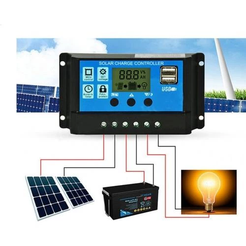 Dijital Güneş Paneli Solar Akü Şarj Kontrol Cihazı 12V 24V