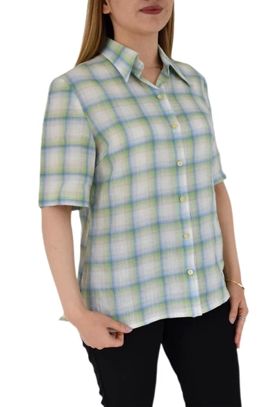 Kadın Kısa Kol Gömlek BGL-ST02882 - 5