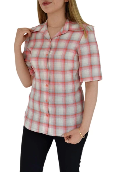 Kadın Kısa Kol Gömlek BGL-ST02882 - 6