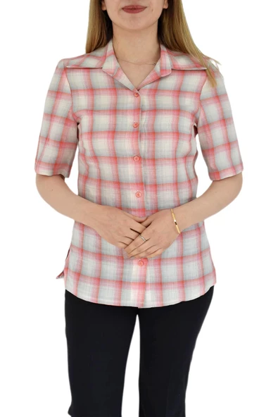 Kadın Kısa Kol Gömlek BGL-ST02882 - 3