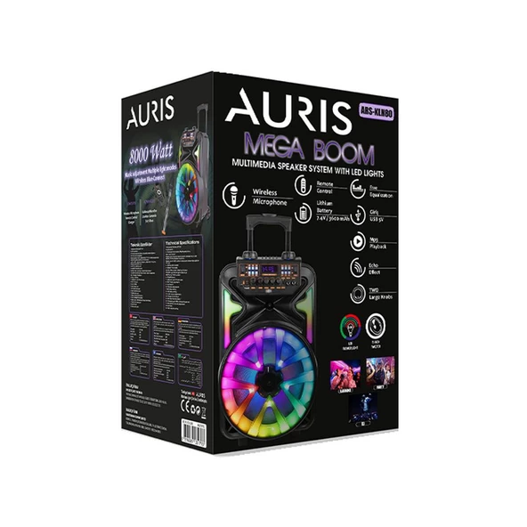 Auris KLN80 8000W Speaker Mikrofonlu (63/33/44 cm) - 2