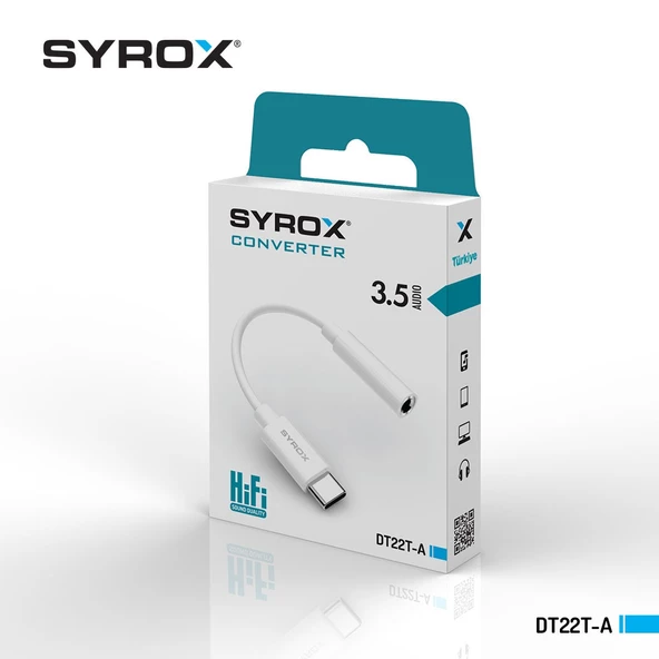 Auris HF03 3.5mm Jack Konektörlü Kablolu Kulaklık + Syrox DT22T-A Type-C Kulaklık Çevirici & Dönüştürücü Aparatı 3.5mm Jack - 3