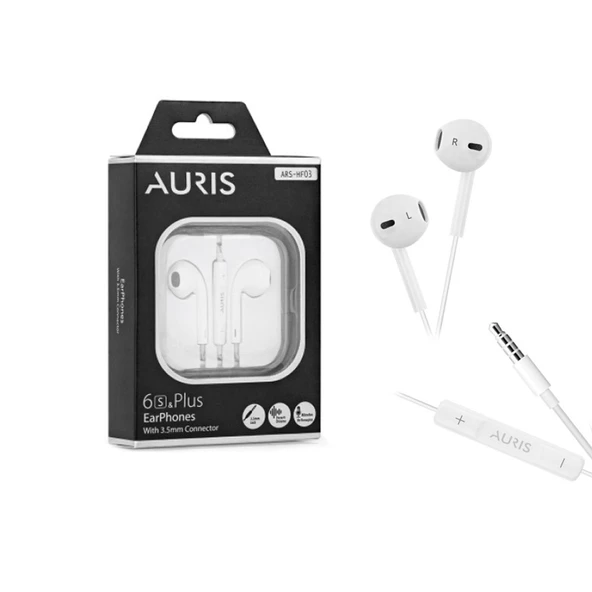 Auris HF03 3.5mm Jack Konektörlü Kablolu Kulaklık + Syrox DT22T-A Type-C Kulaklık Çevirici & Dönüştürücü Aparatı 3.5mm Jack - 2